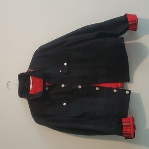 Tommy Hilfiger Wool Plaid cropped coat size Xl.